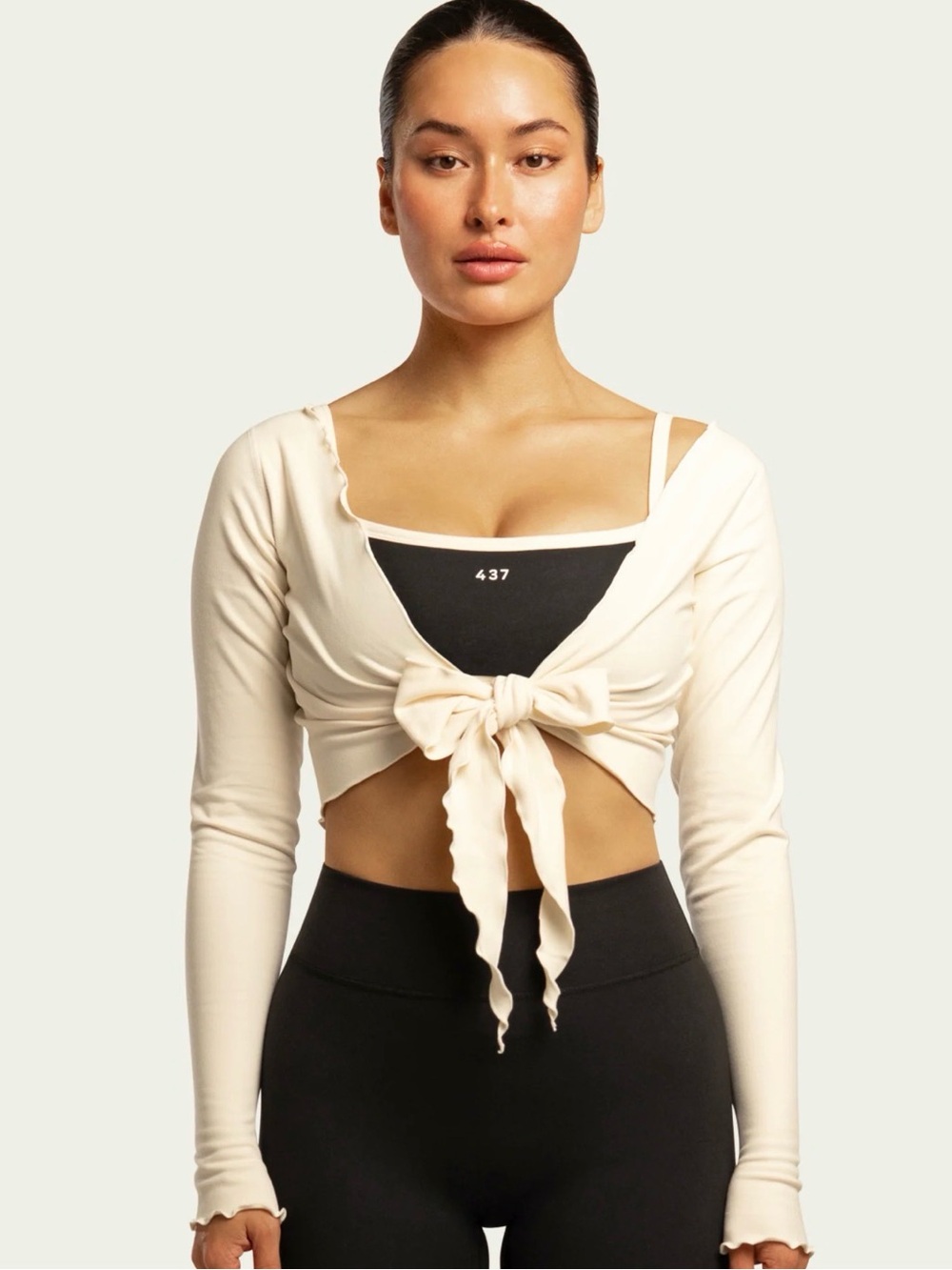 437 The Wrap Top - CREME